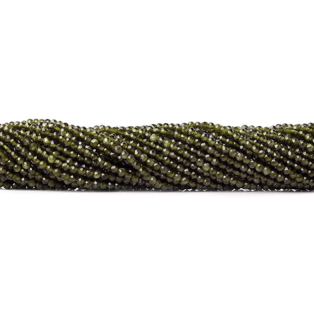 2mm Cat's Eye Green Quartz microfaceted round beads 13 inch 175 pieces A - Beadsofcambay.com