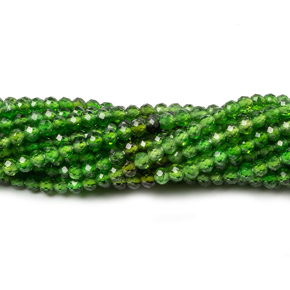 2mm Chrome Diopside Micro Faceted round beads 13 inch 165 pieces - Beadsofcambay.com
