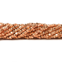Copper Faceted Nugget Beads
