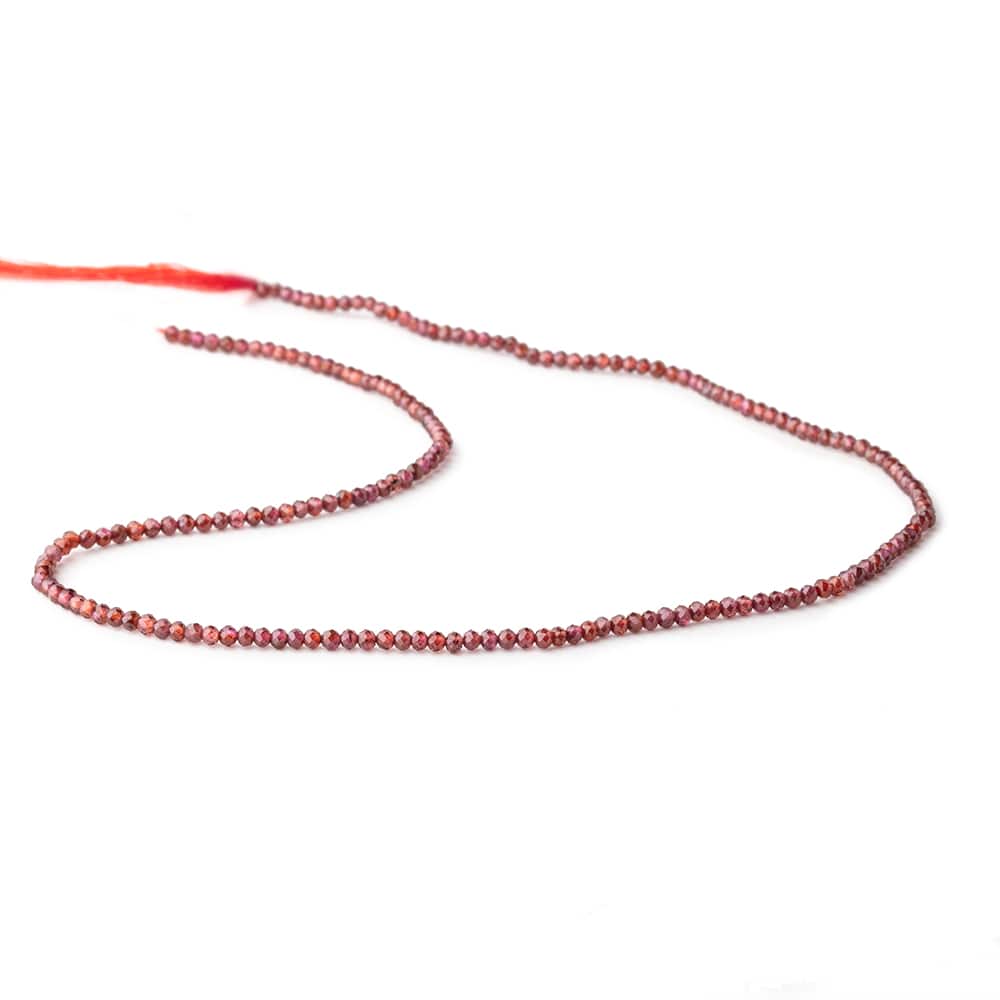 2mm Garnet Micro Faceted Rondelle Beads 13 inch 188 pieces - Beadsofcambay.com
