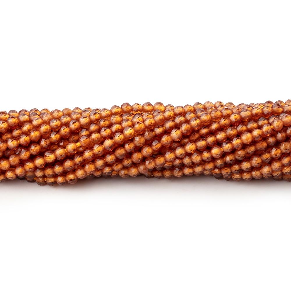 2mm Hessonite Garnet Micro Faceted Round Beads 12.5 inch 169 pieces - Beadsofcambay.com