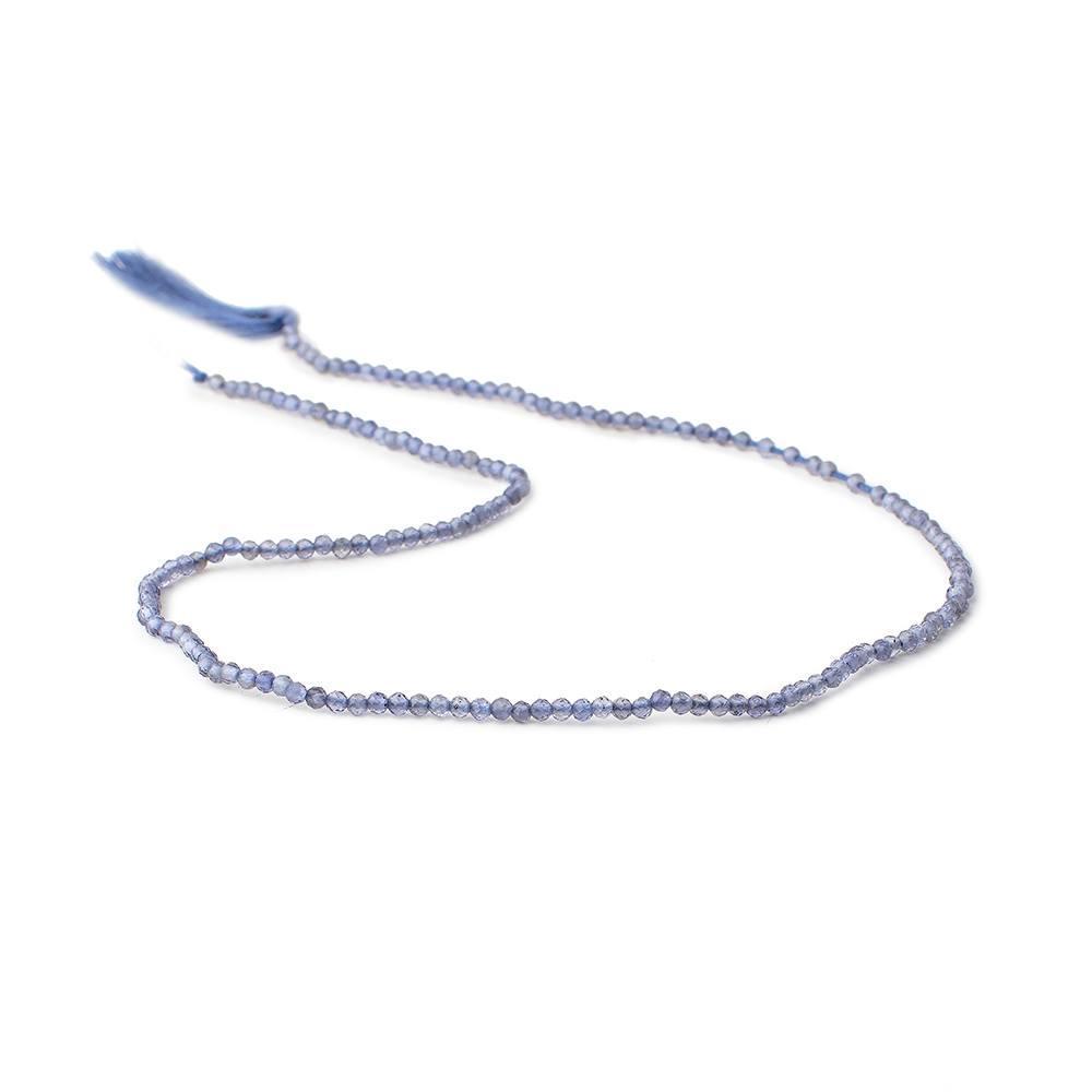 2mm Iolite micro-faceted round beads 12.5 inches 165 pieces AAA - Beadsofcambay.com
