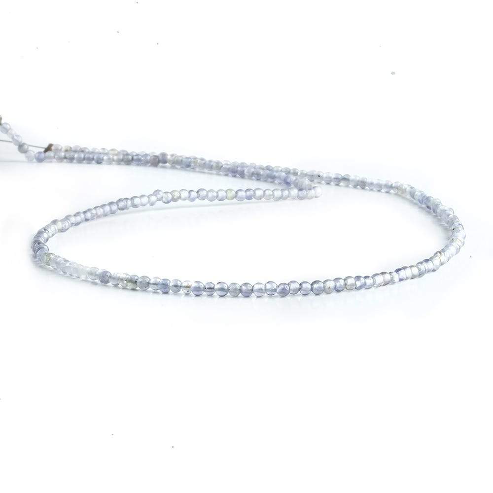 2mm Iolite plain round Beads 13 inch 175 pieces - Beadsofcambay.com