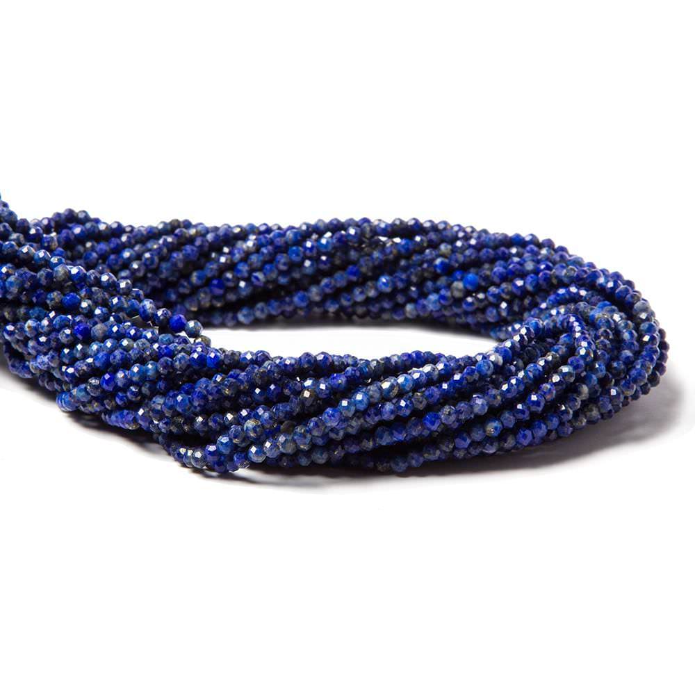 2mm Lapis Lazuli micro-faceted rondelle beads 13 inches 175 pieces - Beadsofcambay.com