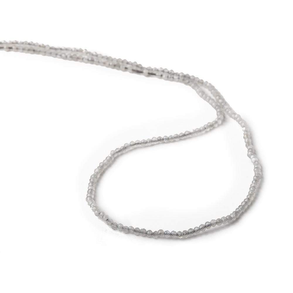 2mm Light Grey Moonstone microfaceted rondelle beads 13 inch 175 pieces - Beadsofcambay.com