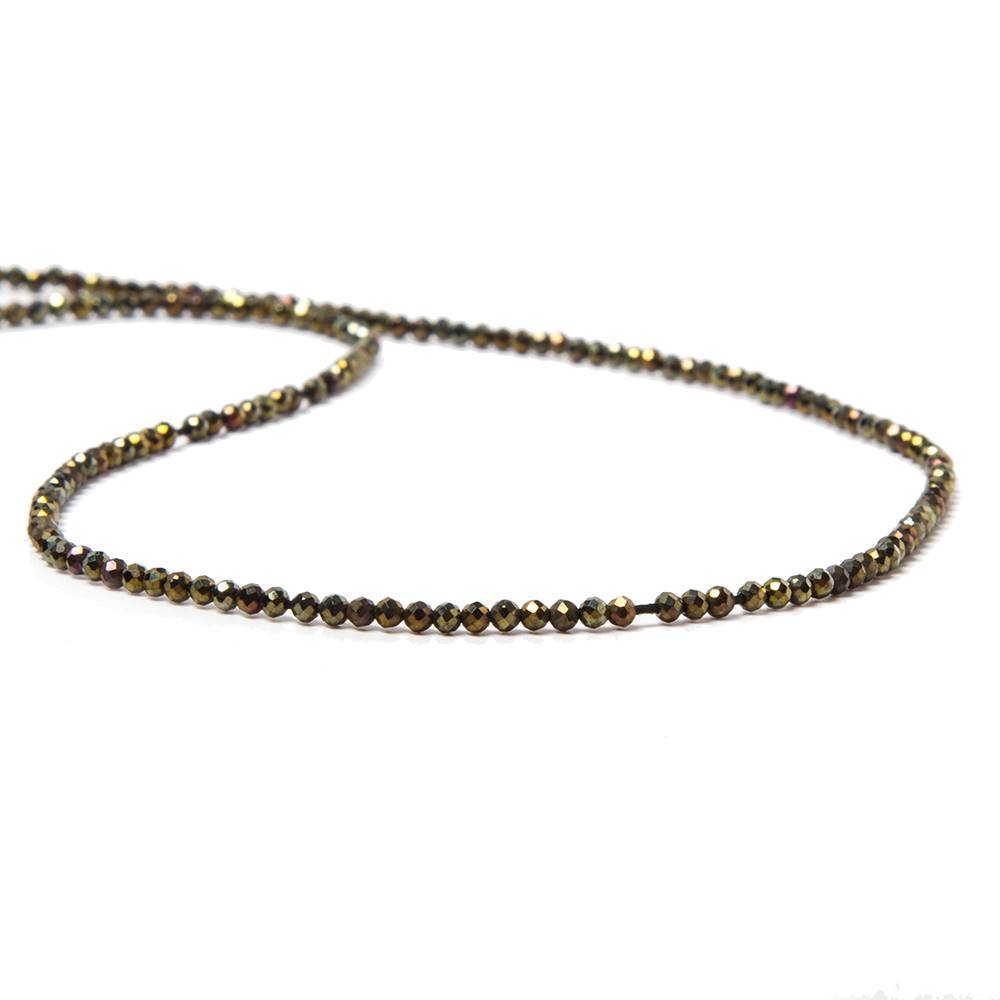 2mm Metallic Bronze Black Spinel Micro Faceted Rondelle Beads 13 inch 183 pcs - Beadsofcambay.com