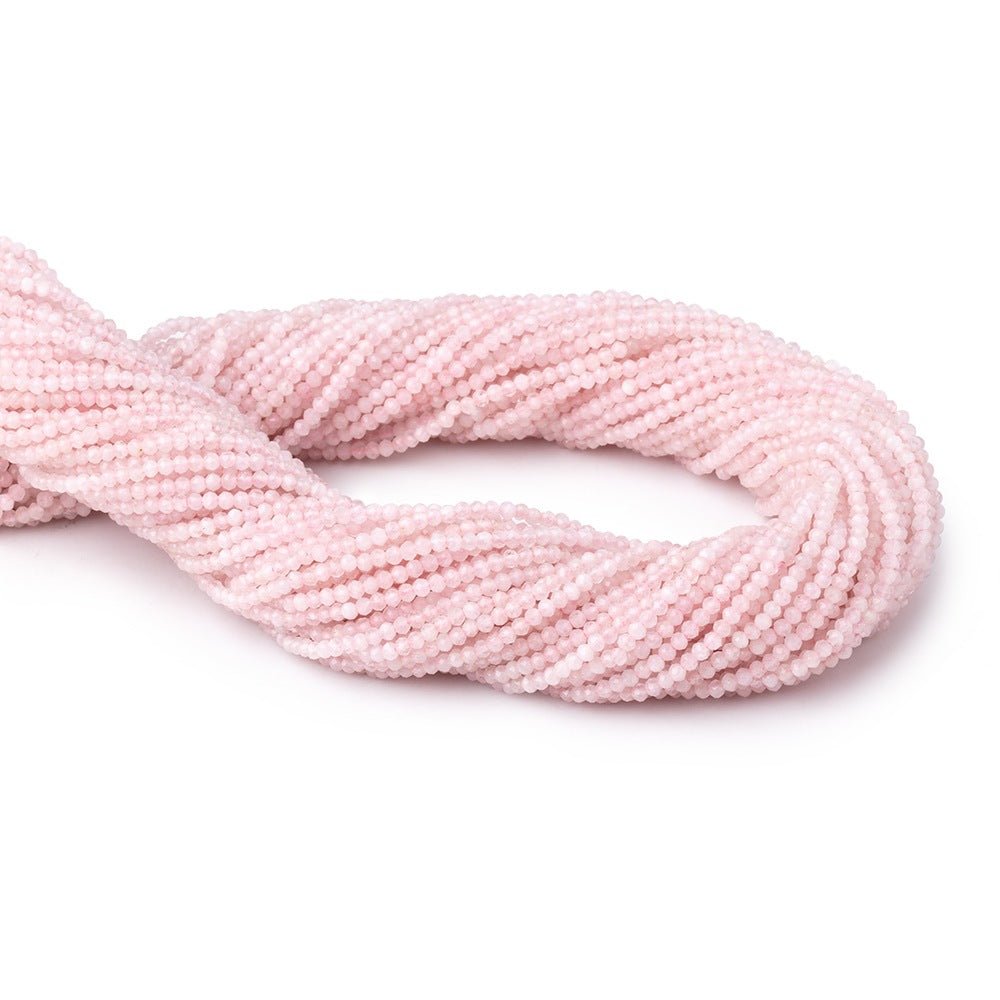 2mm Morganite Micro Faceted Rondelle Beads 12.5 inch 200 pieces - Beadsofcambay.com