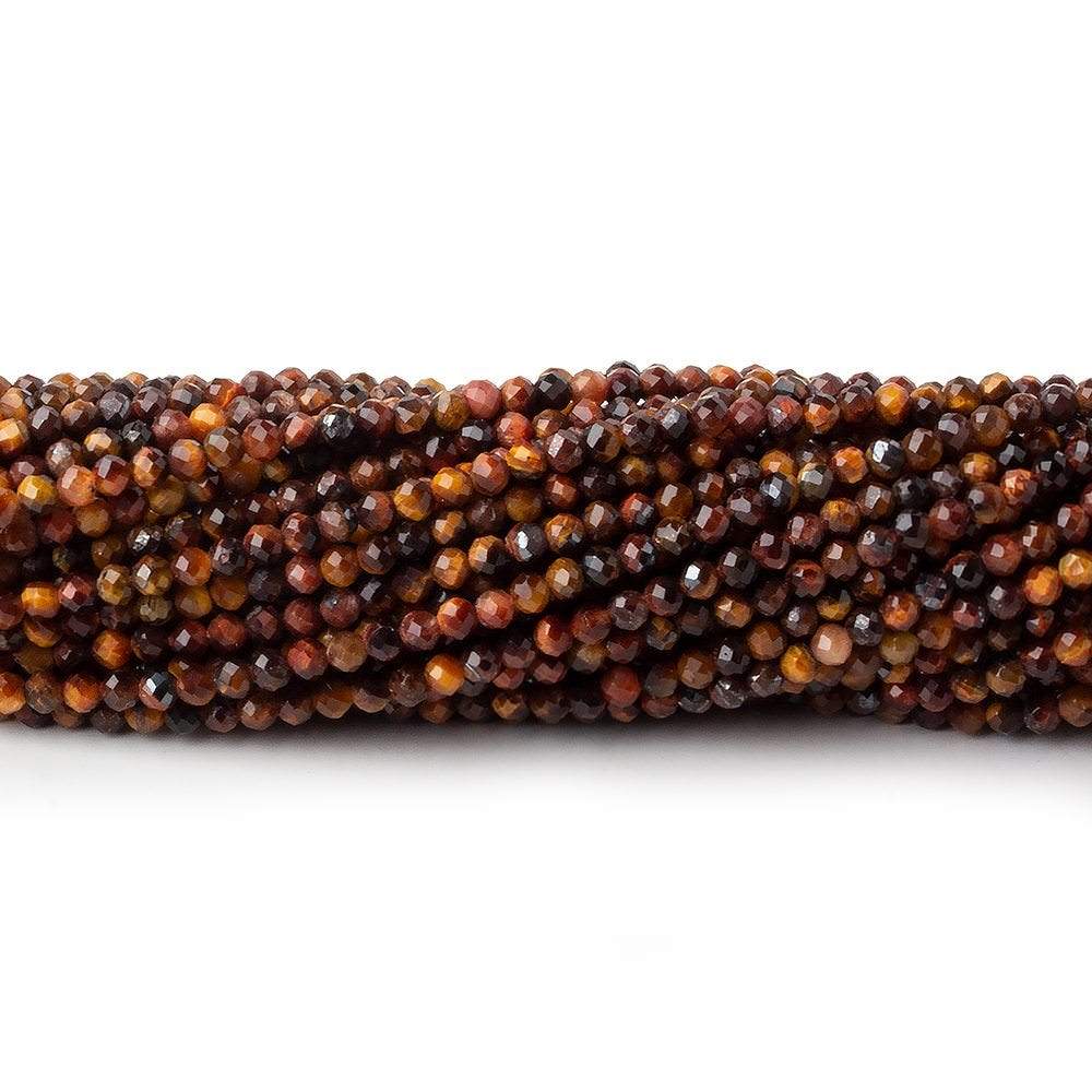 2mm Multi Color Tiger's Eye microfaceted round beads 13 inch 175 pieces - Beadsofcambay.com