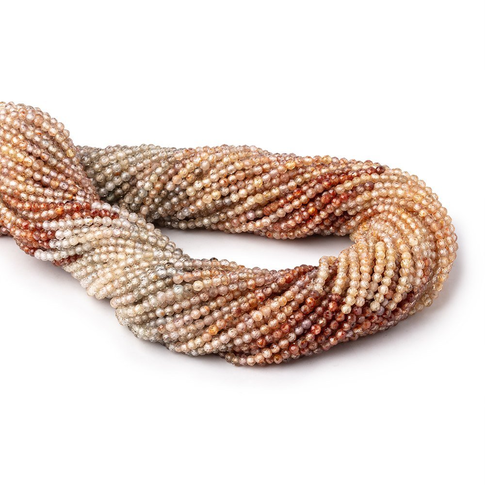 2mm Multi Color Zircon Micro Faceted Round Beads 12.5 inch 164 pieces AA - Beadsofcambay.com