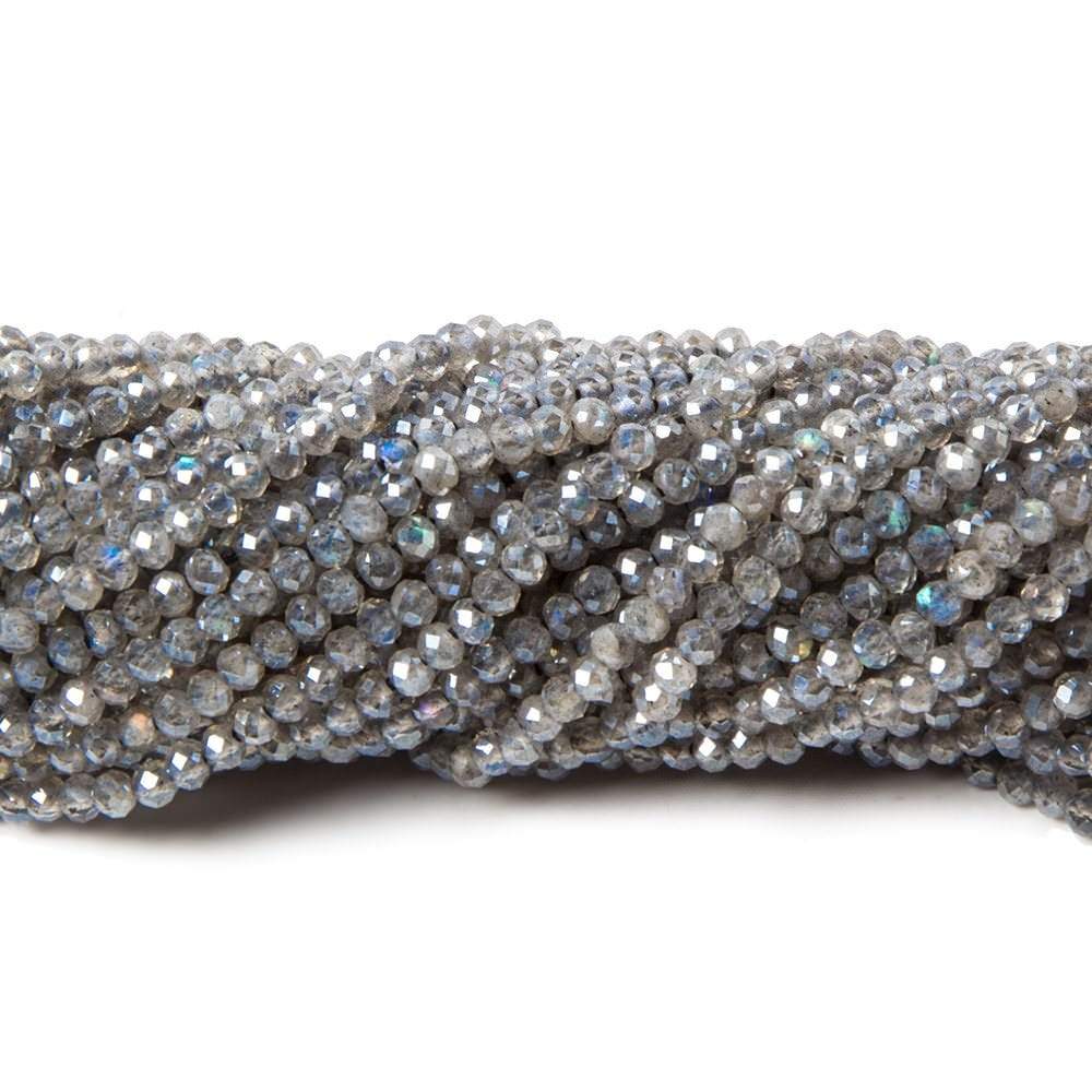 2mm Mystic Labradorite micro-faceted rounds 13 inch 175 beads AAA - Beadsofcambay.com