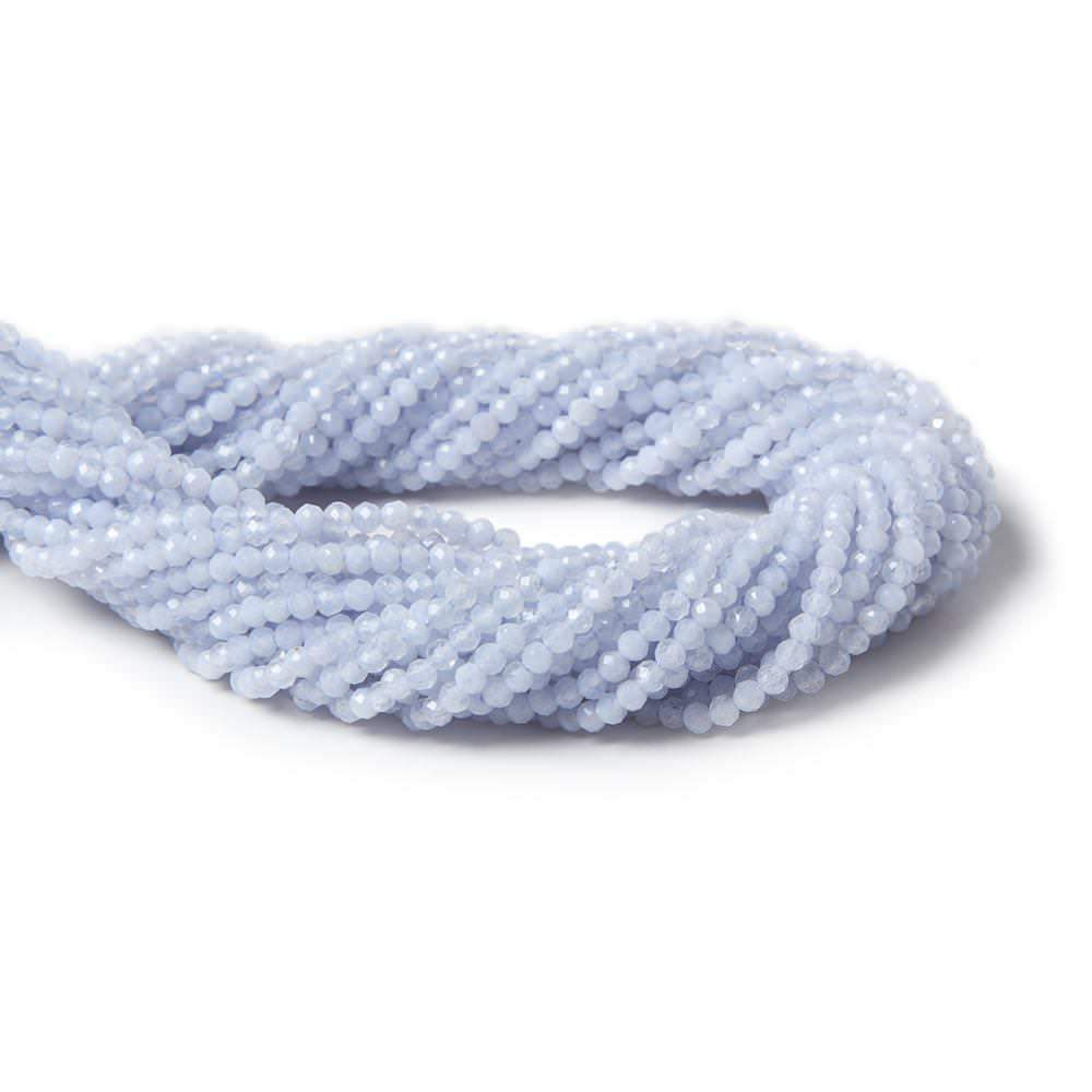 2mm Natural Blue Chalcedony micro-faceted rounds 13 inch 175 beads AAA - Beadsofcambay.com