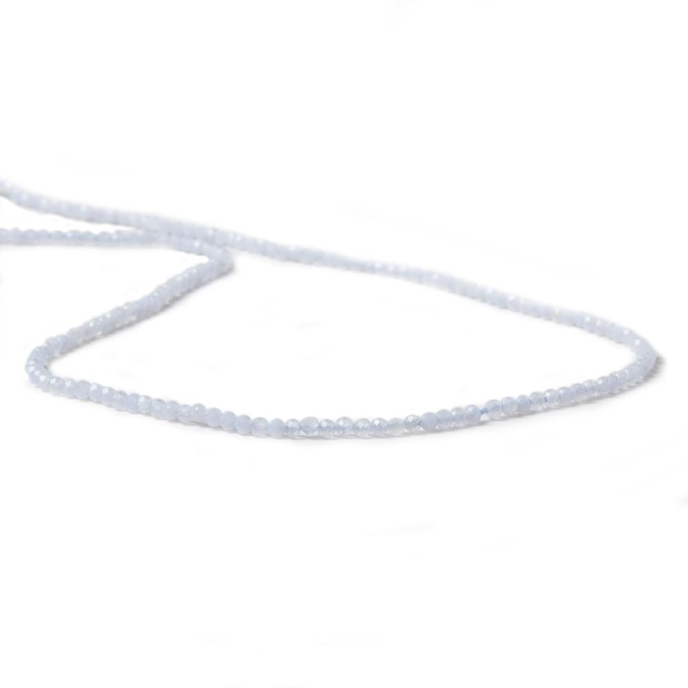 2mm Natural Blue Chalcedony micro-faceted rounds 13 inch 175 beads AAA - Beadsofcambay.com
