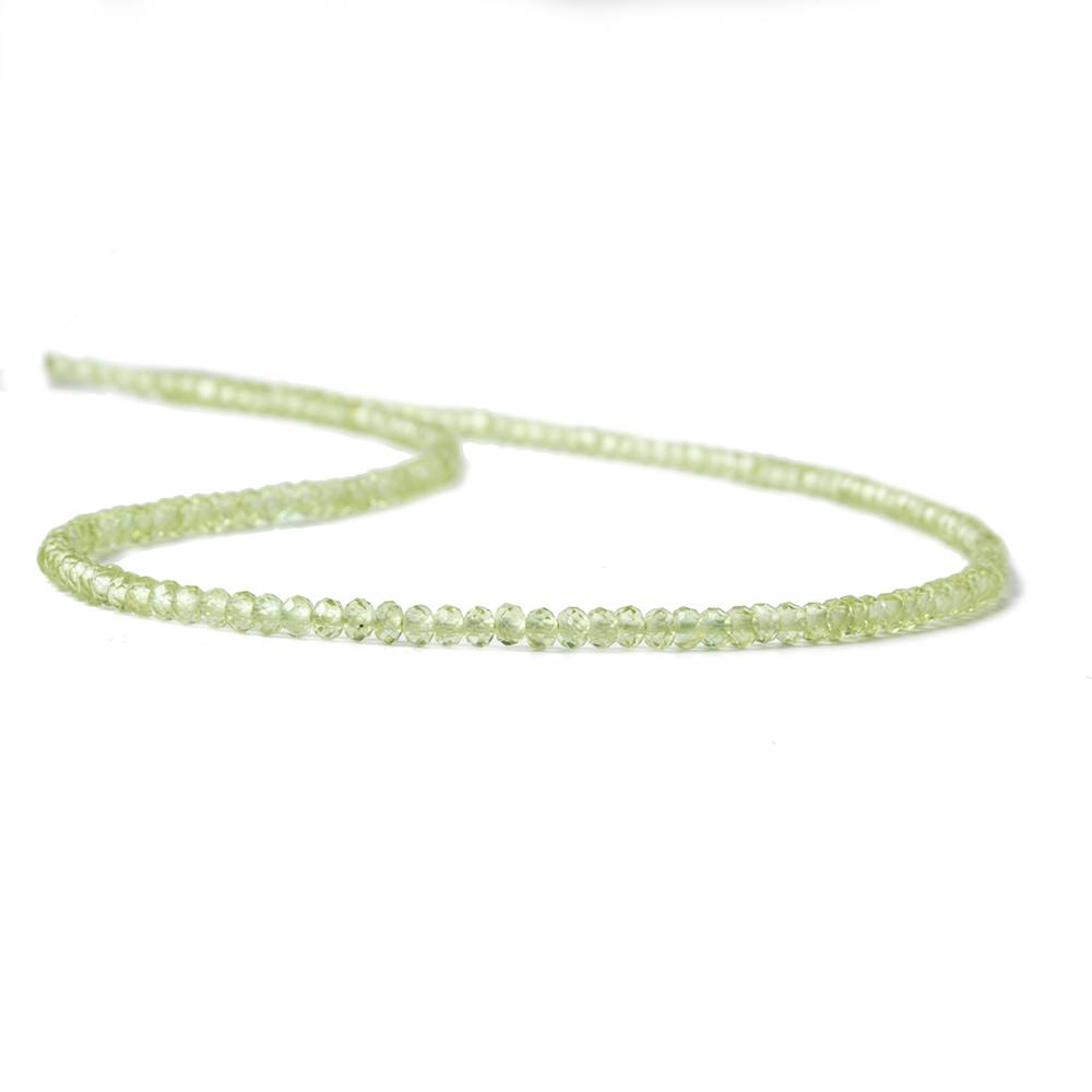 2mm Peridot Micro Faceted Rondelle Beads 13 inch 197 pieces AAA Grade - Beadsofcambay.com