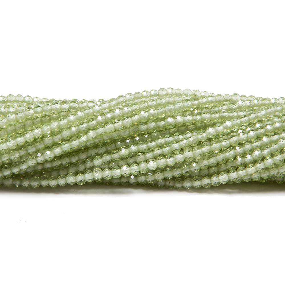 2mm Peridot Micro Faceted Rondelle Beads 18 inch 280 pieces - Beadsofcambay.com