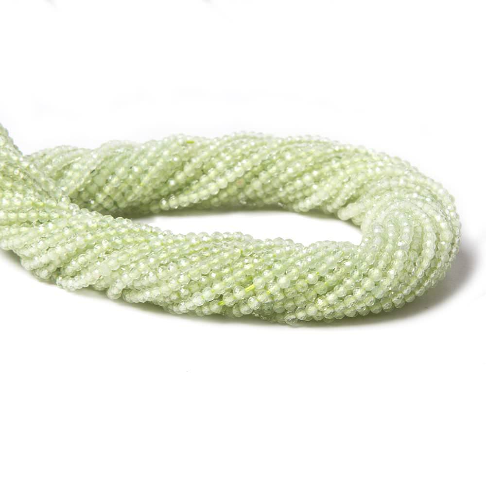 2mm Prehnite micro-faceted rondelles 13 inch 215 beads AAA - Beadsofcambay.com
