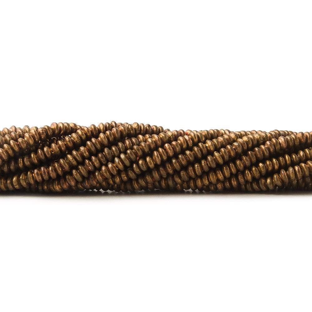 2mm Raw Copper Rondelle 8 inch 156 pcs - Beadsofcambay.com