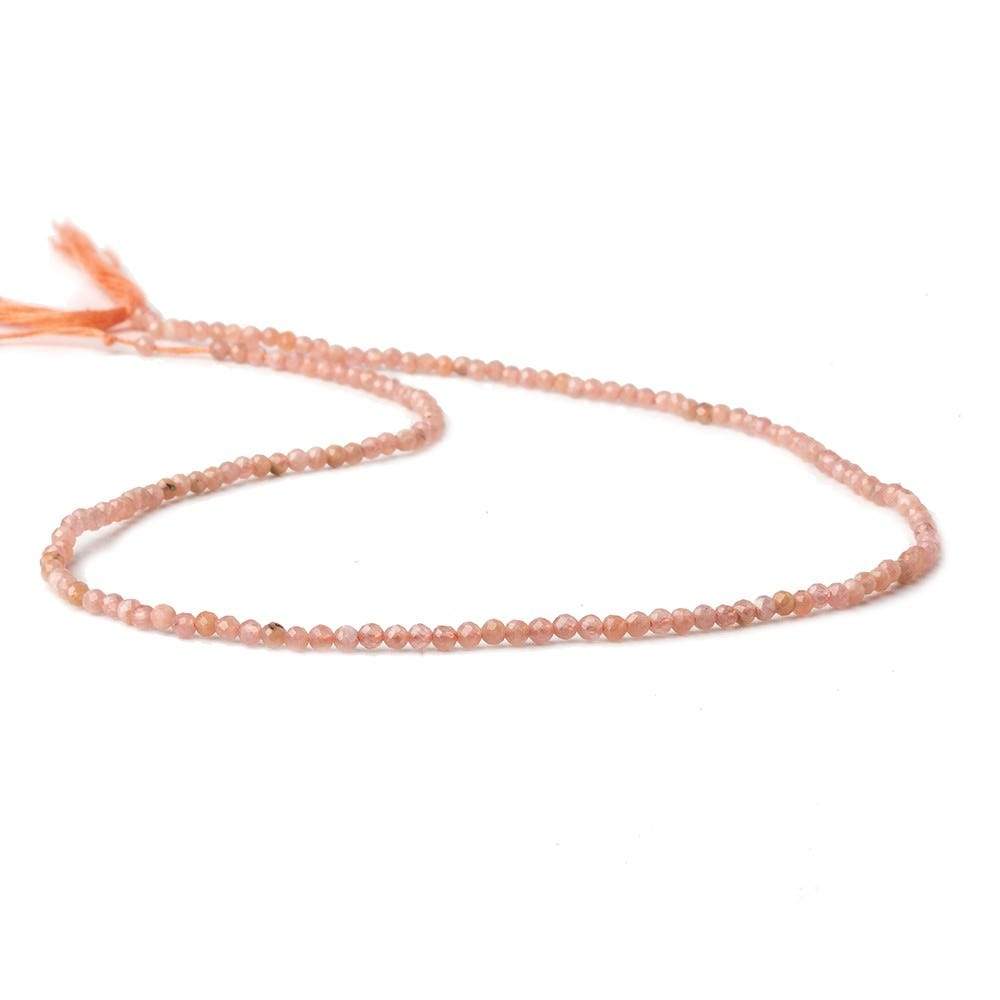 2mm Rhodochrosite micro faceted round beads 12.5 inch 160 pieces - Beadsofcambay.com