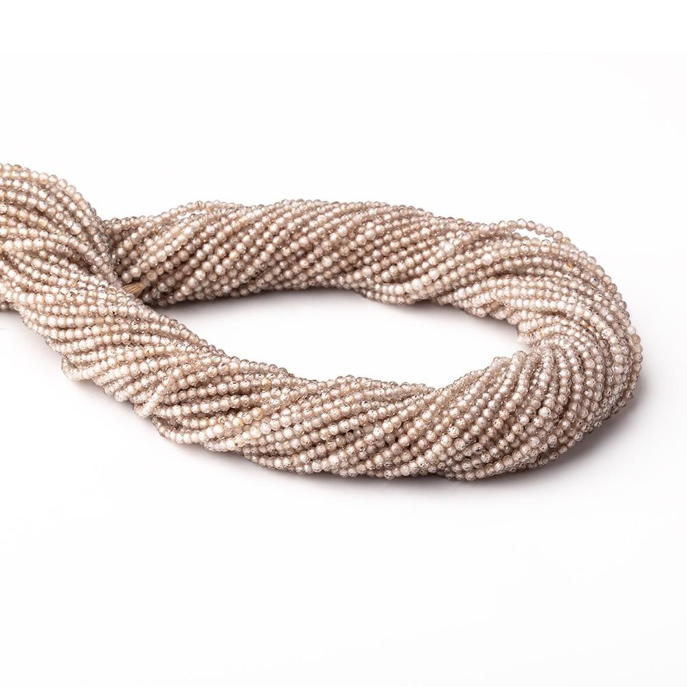 2mm Rose' Champagne Zircon Micro Faceted Rondelles 14 inch 210 Beads AAA - Beadsofcambay.com