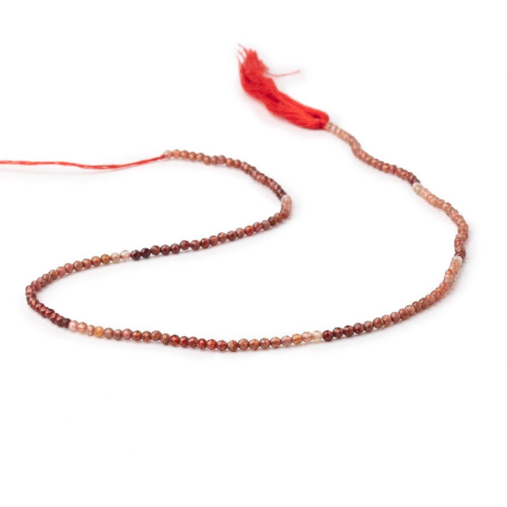 2mm Shaded Dark Orange Spinel Micro Faceted Round Beads 12.5 inch 160 pieces AA - Beadsofcambay.com