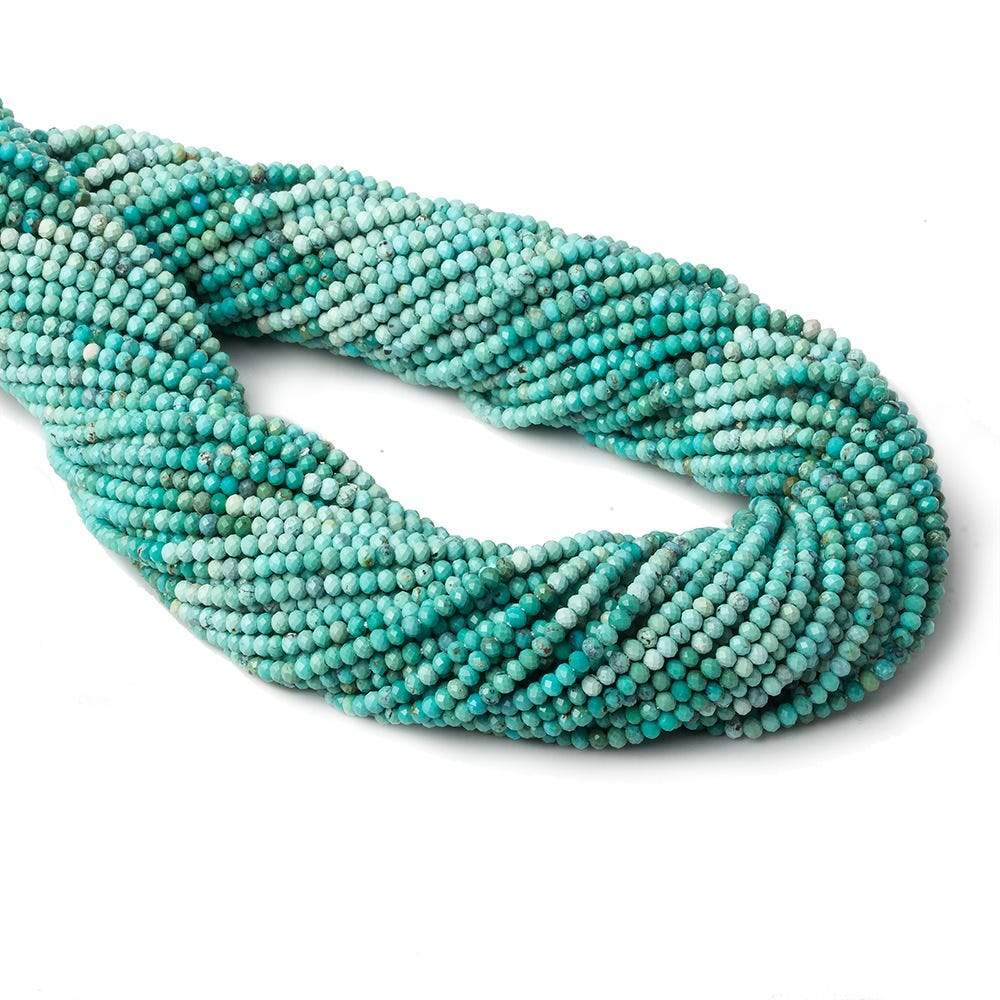 2mm Sleeping Beauty Turquoise micro faceted rondelle beads 13 inch 195 pcs AAA - Beadsofcambay.com