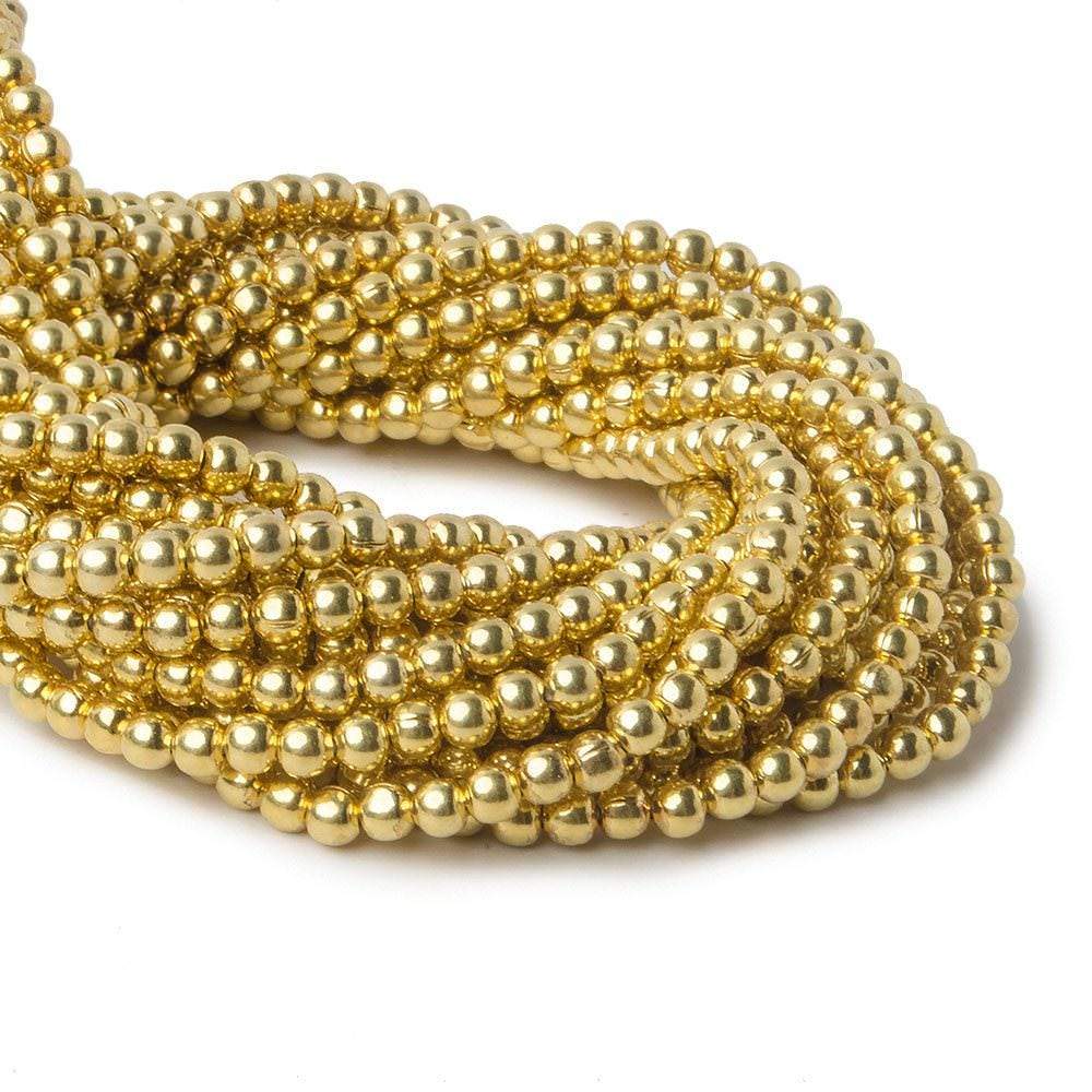 2mm Vermeil Plain Round Beads 96 beads 8 inch - Beadsofcambay.com