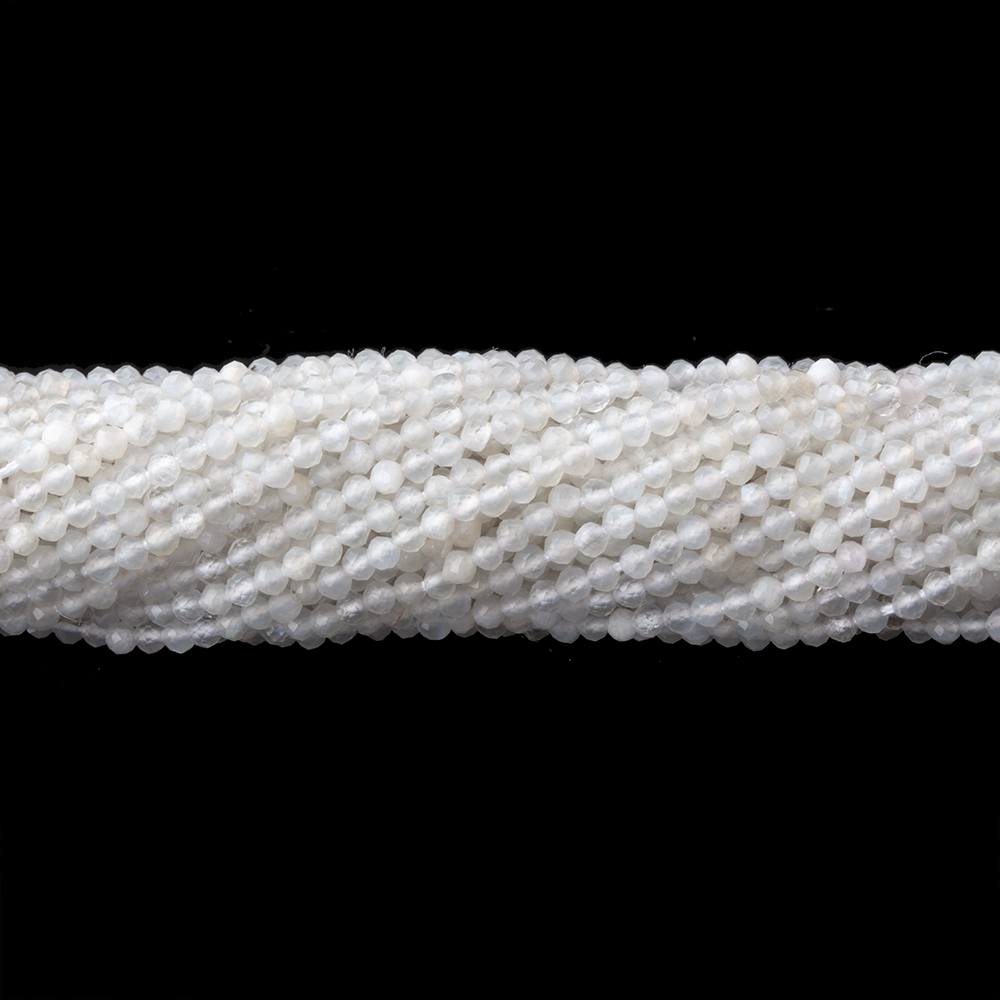 2mm White Moonstone micro faceted rondelle beads 12.5 inch 190 pieces - Beadsofcambay.com