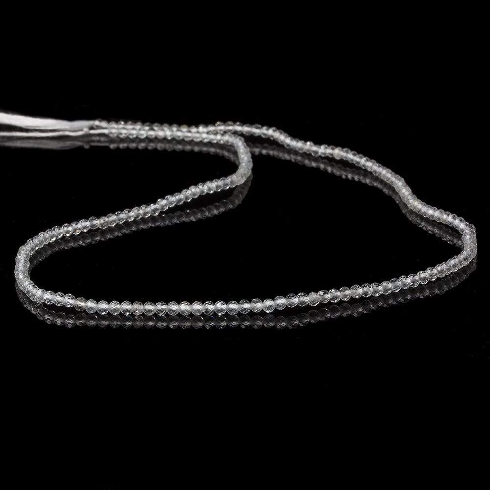 2mm White Topaz micro-faceted rondelles 13 inch 215 beads AAA - Beadsofcambay.com