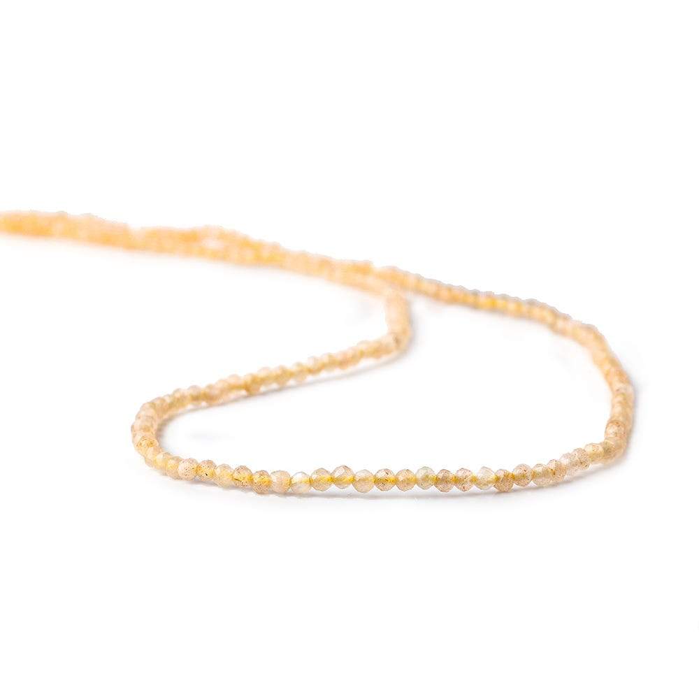 2mm Yellow Aventurine microfaceted round beads 13 inch 175 pieces - Beadsofcambay.com