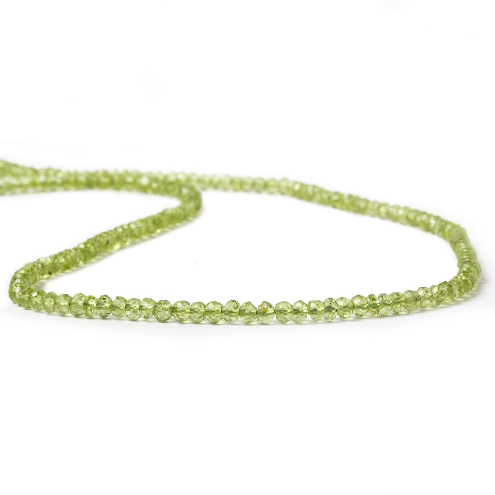 3-3.5mm Peridot Faceted Rondelle 14.5 inch 167 pieces - Beadsofcambay.com