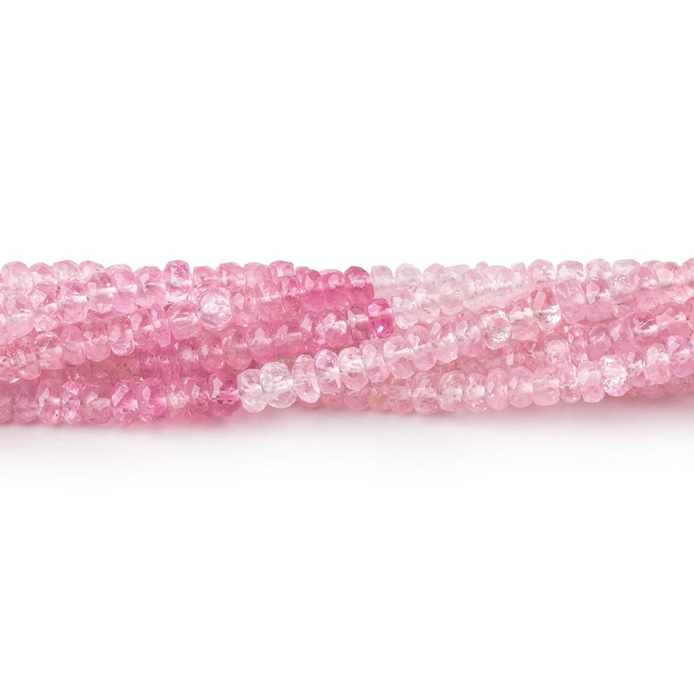 3-3.5mm Pink Burmese Tourmaline Faceted Rondelle Beads 16 inch 200 pieces AAA