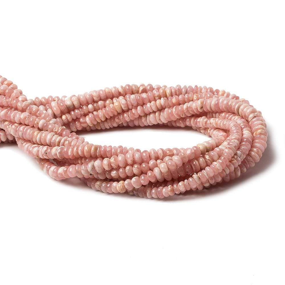 4-5mm Rhodochrosite Plain Rondelle Beads 13 inch 124 pieces - Beadsofcambay.com