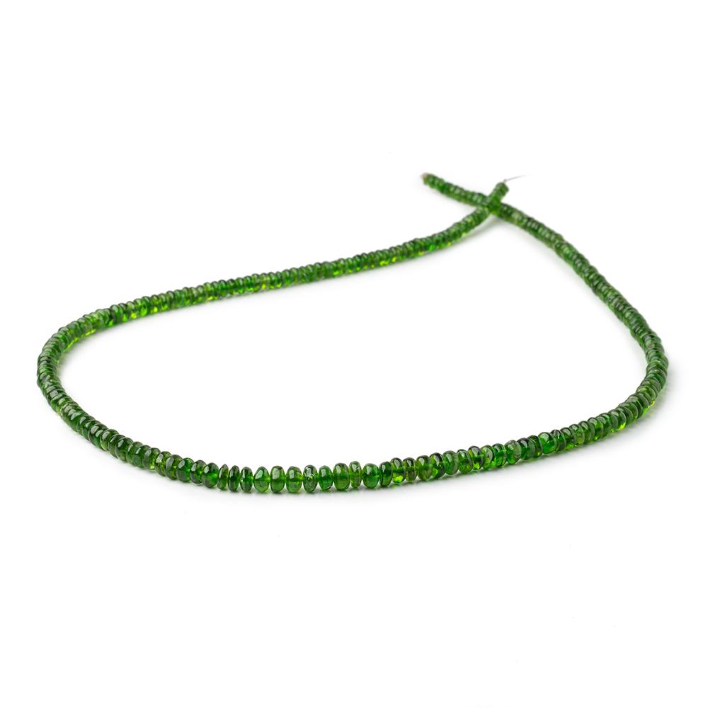 3-4.5mm Chrome Diopside Plain Rondelle Beads 18 inch 220 pieces - Beadsofcambay.com