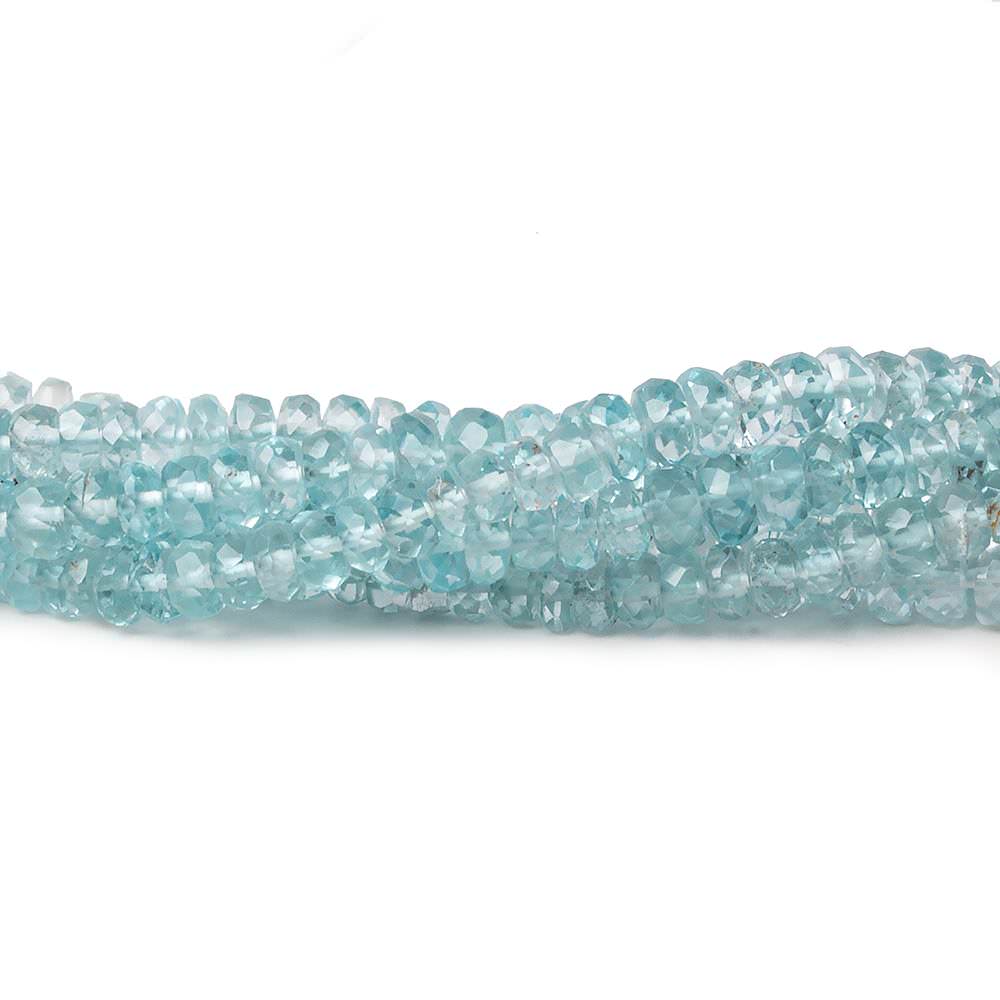 3-4.5mm Sky Blue Topaz Faceted Rondelle Beads 16 inch 200 beads - Beadsofcambay.com