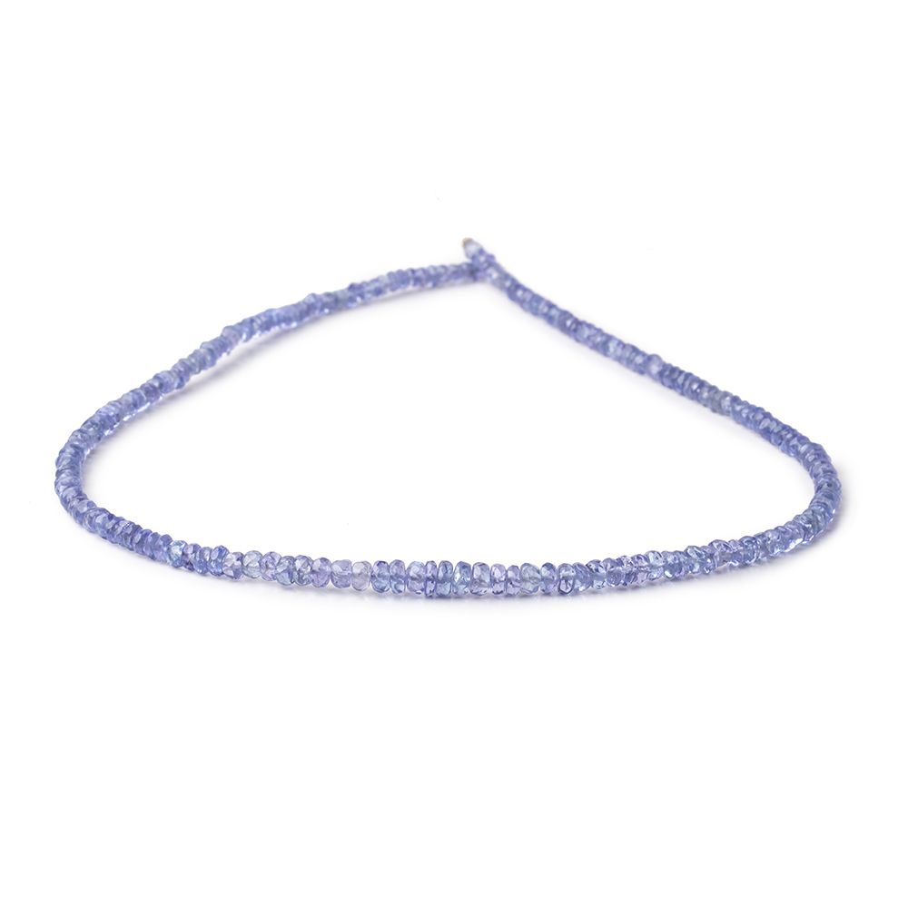 3-4.5mm Tanzanite Faceted Rondelle Beads 14 inch 190 pieces - Beadsofcambay.com