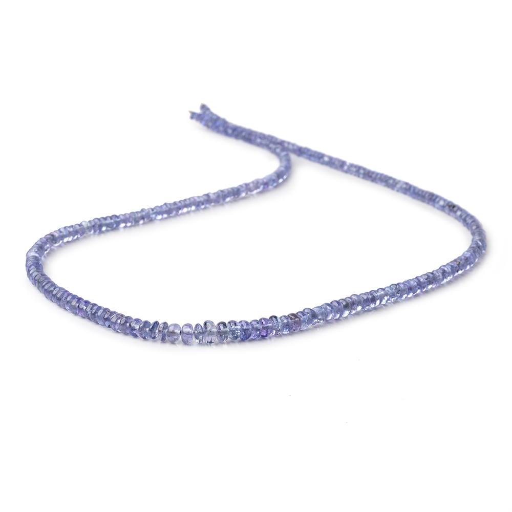 3-4.5mm Tanzanite Plain Rondelle Beads 18 inch 242 pieces - Beadsofcambay.com