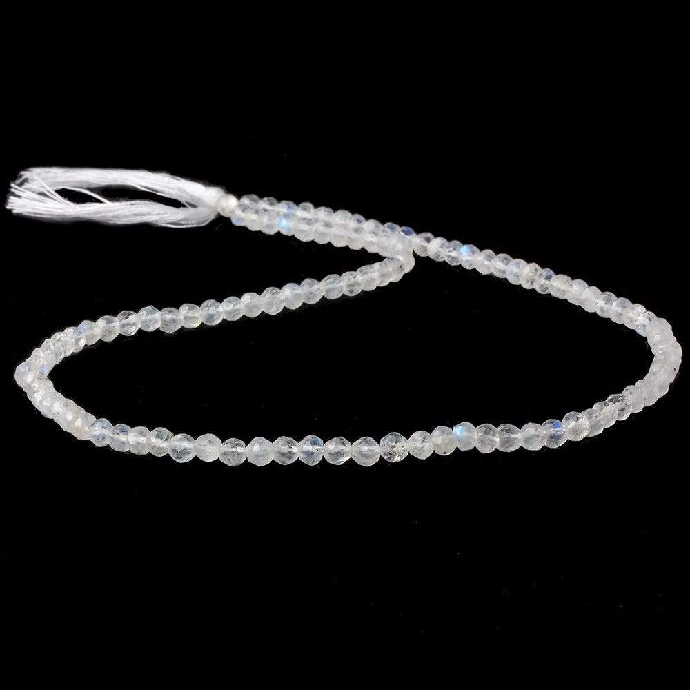 3-4mm Rainbow Moonstone Faceted Round Beads 14 inch 103 pcs - Beadsofcambay.com