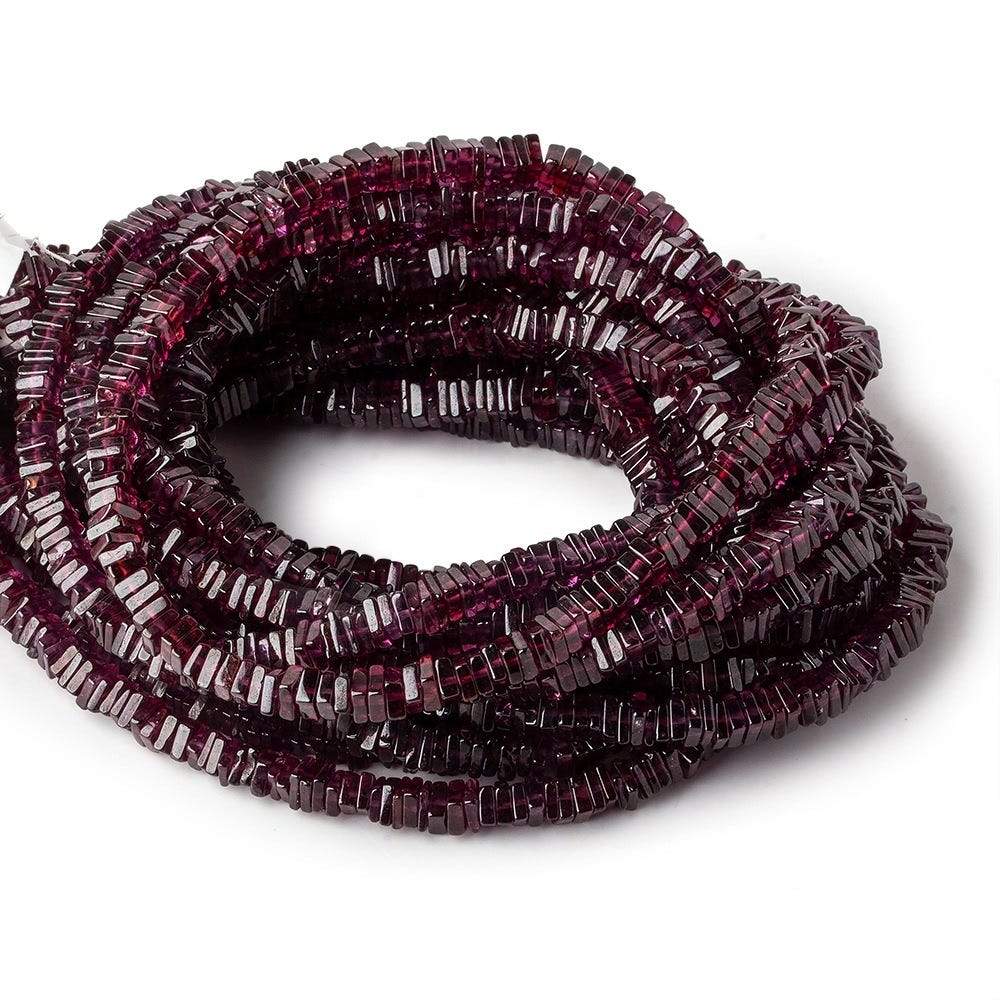 3-4mm Rhodolite Garnet Plain Square Heshi Beads 16 inch 223 pieces - Beadsofcambay.com