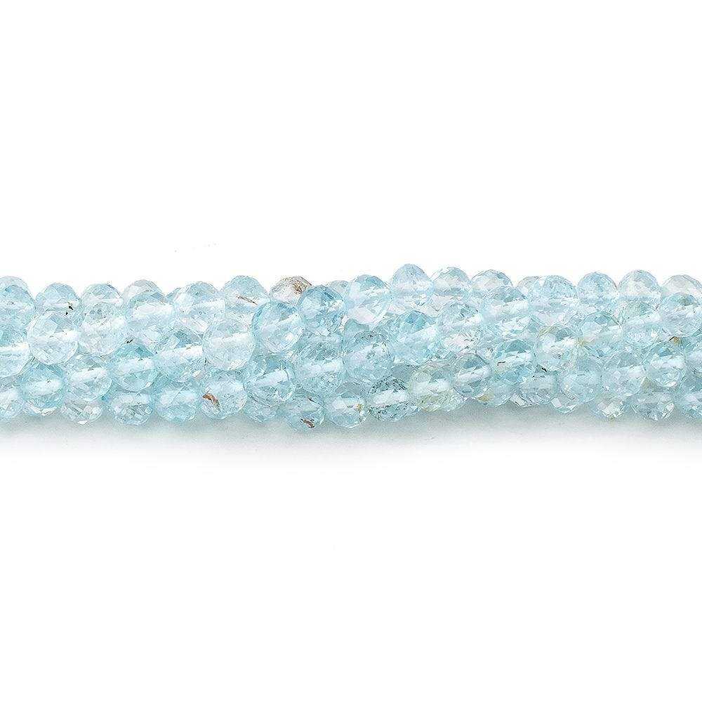 3-4mm Sky Blue Topaz Faceted Round Beads 16 inch 113 pieces - Beadsofcambay.com