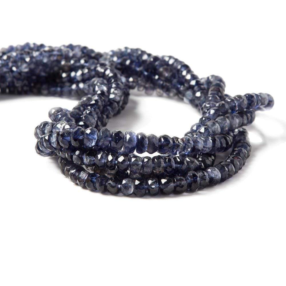 3-5mm Iolite Faceted Rondelle Beads 13 inch 130 pieces - Beadsofcambay.com