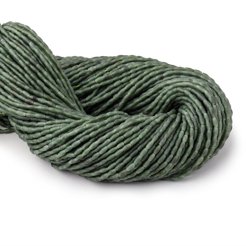 3-5mm Jade Plain Rice Beads 13 inch 75 pieces - Beadsofcambay.com