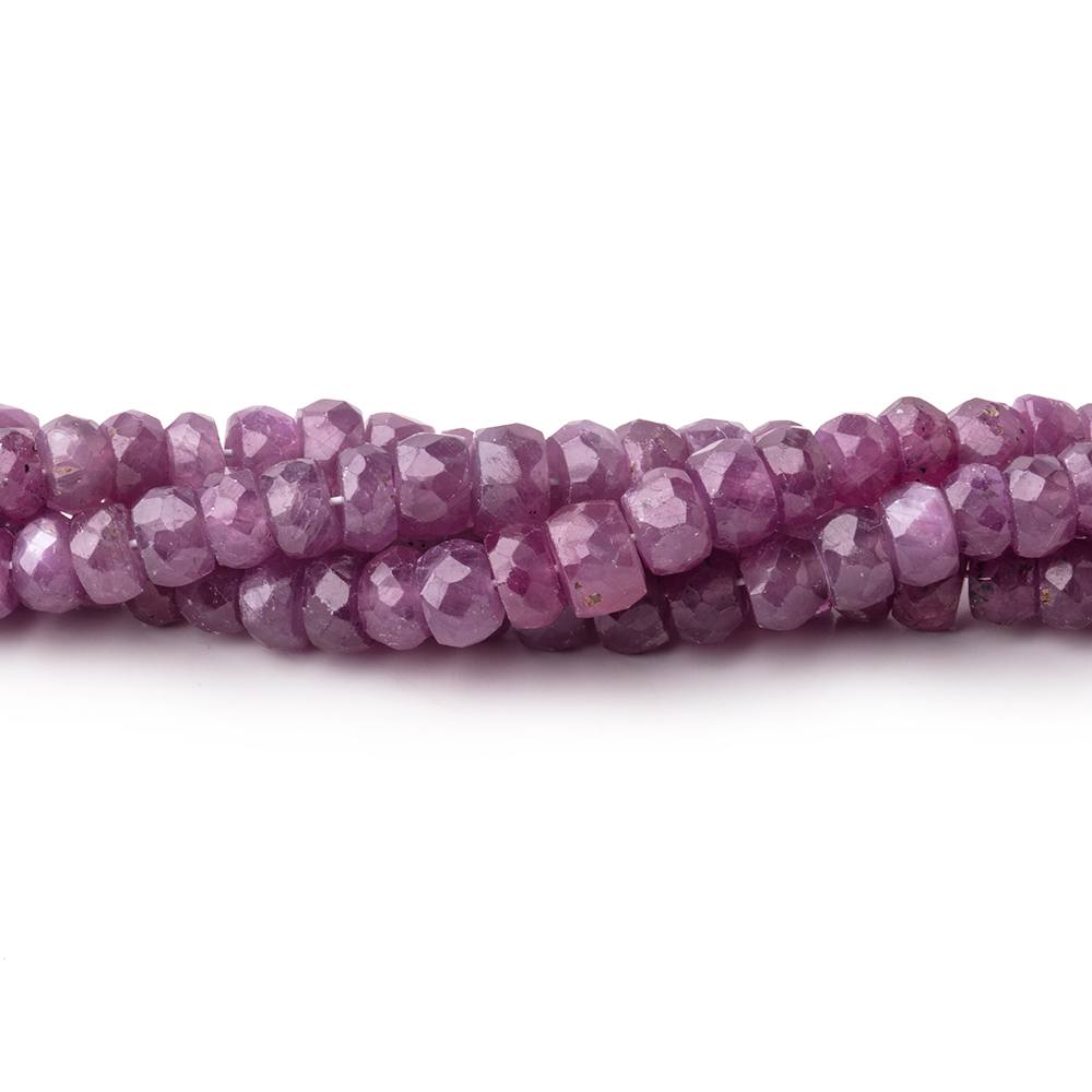 Beadsofcambay 3-5mm Natural Star Ruby Faceted Rondelle Beads 17 inch 172 pieces