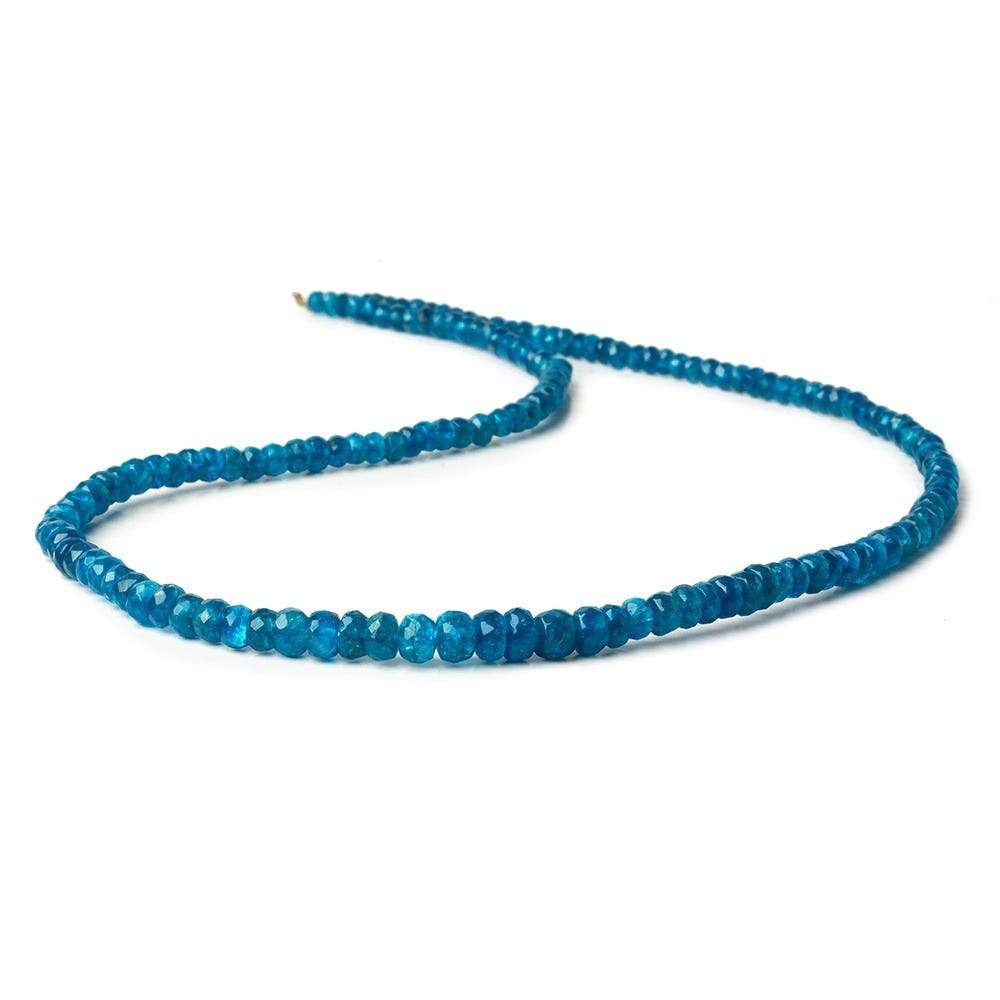 3-5mm Neon Blue Apatite Faceted Rondelle Beads 15.5 inch 156 pieces A - Beadsofcambay.com