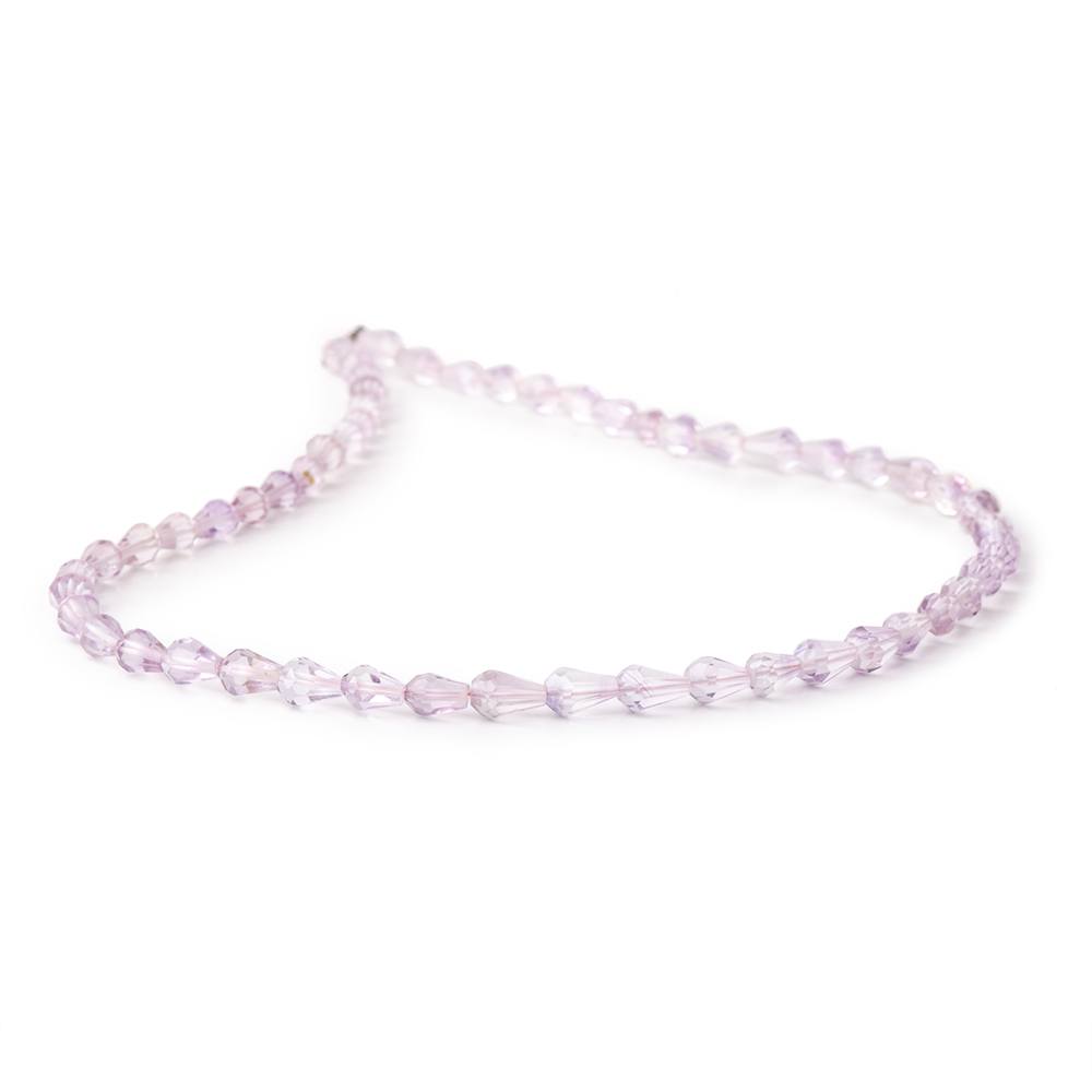 3-5mm Pale Pink Amethyst Straight Drilled Faceted Tear Drops 13.5 inch 54 Beads - Beadsofcambay.com