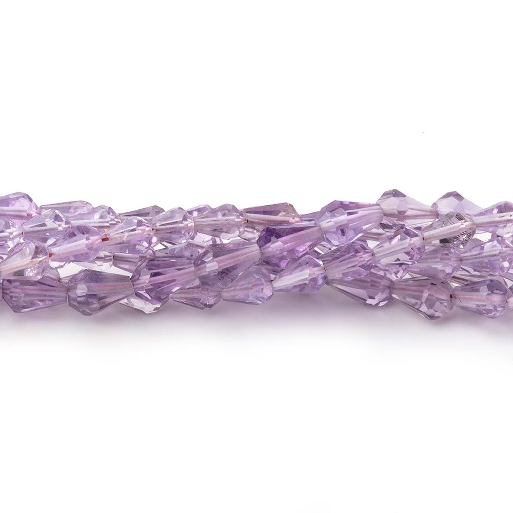 3-5mm Pink Amethyst Straight Drilled Faceted Tear Drop Beads 14.5 inch 58 pieces - Beadsofcambay.com