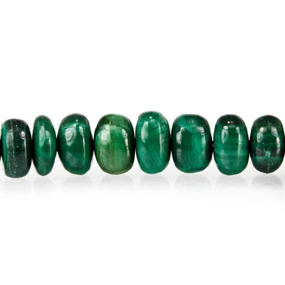 3 - 6mm Malachite Plain Rondelle Beads 12.5 inch 105 pieces - Beadsofcambay.com