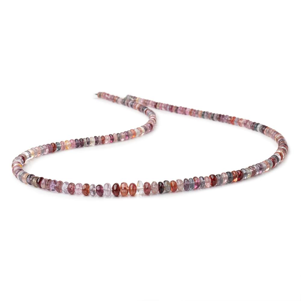 3-6mm Multi Color Spinel Plain Rondelle Beads 18 inch 193 pieces - Beadsofcambay.com