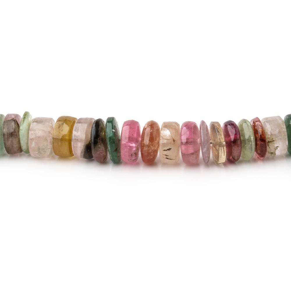 3-6mm Multi Color Tourmaline Plain Heshi Beads 18 inch 240 pieces - Beadsofcambay.com