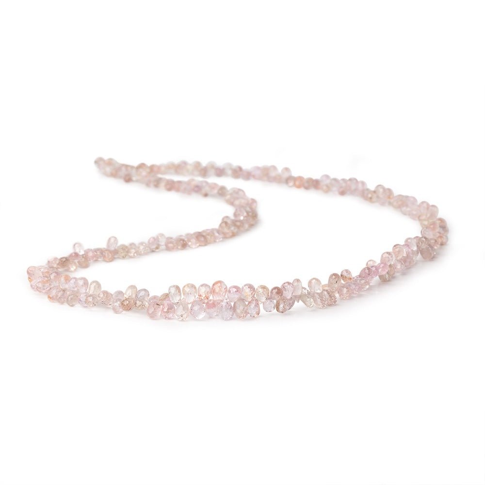 3-6mm Multi Pink Sapphire Faceted Tear Drop Beads 17 inch 300 pieces AA - Beadsofcambay.com