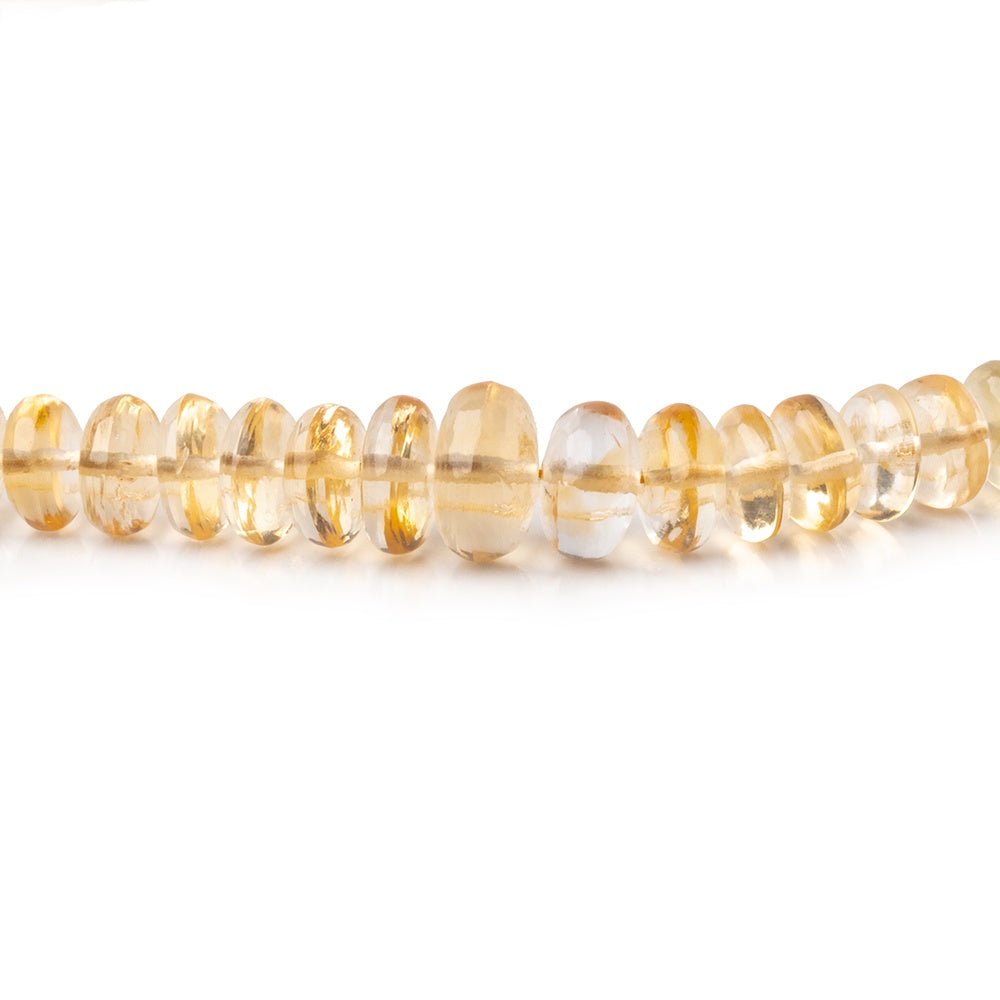 3-7mm Citrine Plain Rondelle Beads 18 inch 187 pieces AA - Beadsofcambay.com