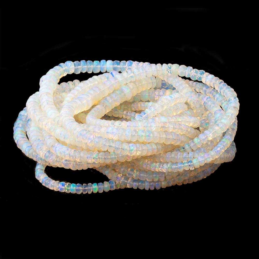3-7mm Ethiopian Opal Faceted Rondelle Beads 16 inch 163 pieces AAA - Beadsofcambay.com